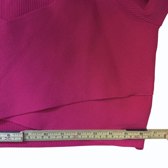 Express Body Contour Wrap Sweater Crop Top Womens Size XL Pink Legally Blonde - Picture 8 of 11